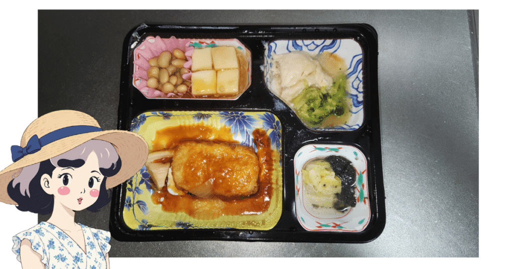 中華煮・煮物・和物・その他
美味しそうな食楽膳のお弁当をトメ子が紹介